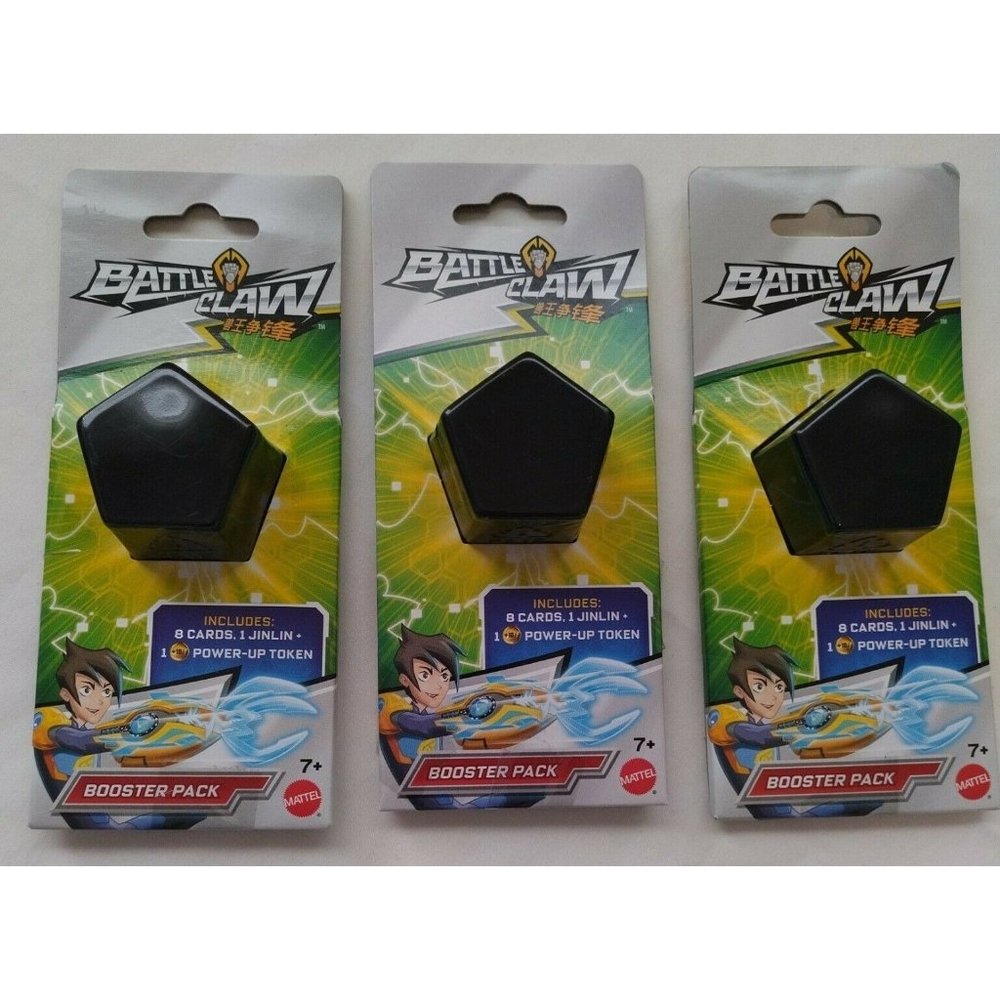 3 Battle Claw Booster Packs, w/ 8 Cards, 1 Jinlin, 1 Power-up Token
